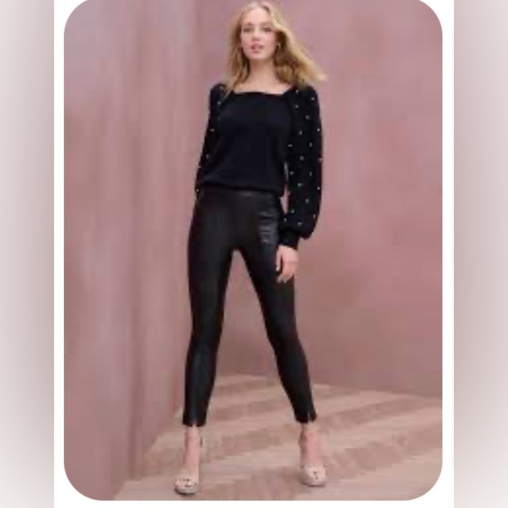 Sophia faux leather zipper bottom Jeggings